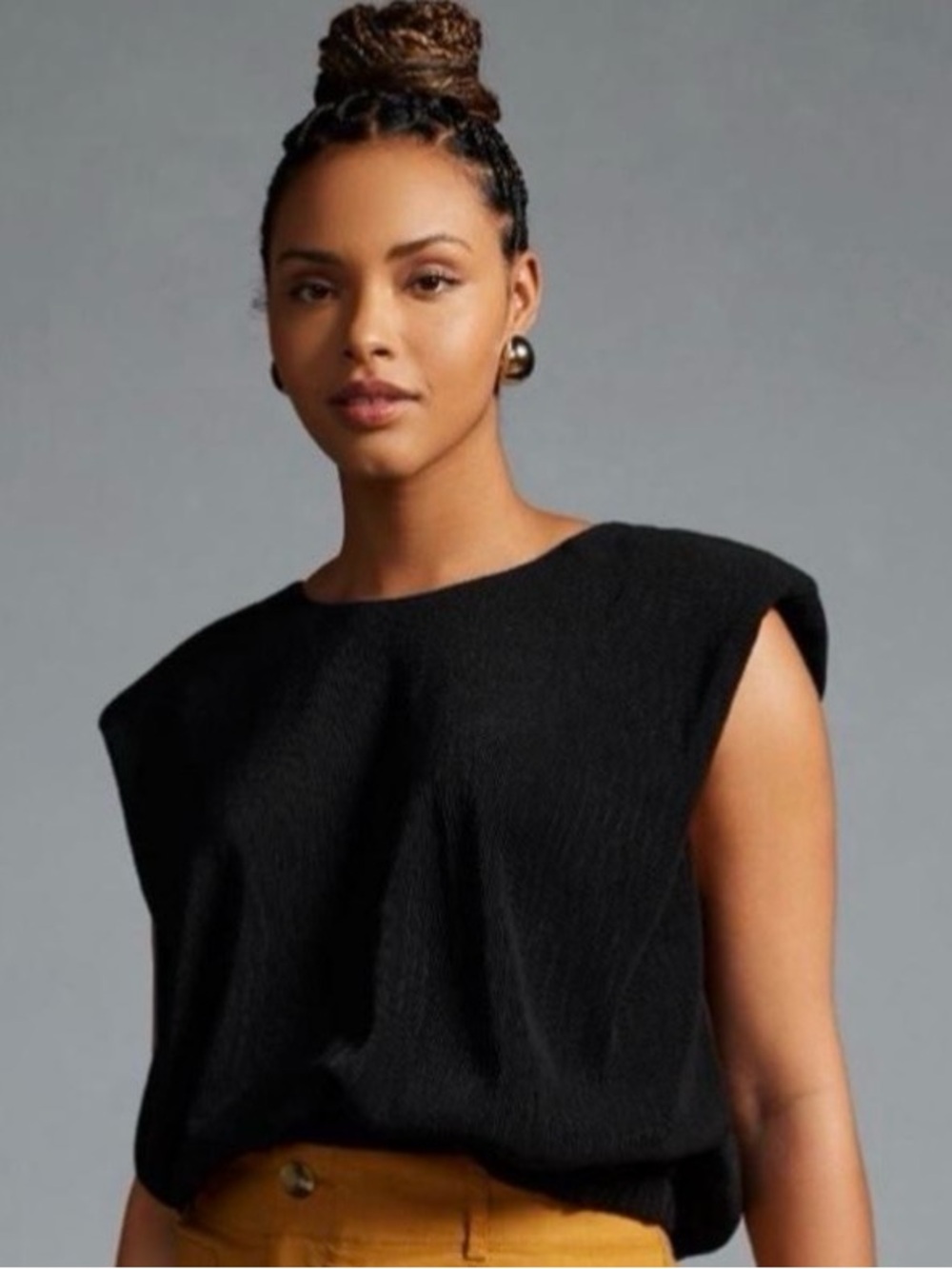 Anthropologie Maeve Black Endless Rose Muscle Tee Size: Small